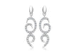 9ct White Gold 0.18ct Diamond Swirl Drop Earrings