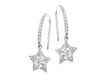 9ct White Gold Zirconia  Star Drop Earrings