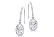 9ct White Gold Oval Zirconia  Drop Earrings