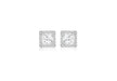 9ct White Gold Square Zirconia  and Pave 9mm x 9mm Stud Earrings