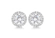 9ct White Gold Round Zirconia  9mm Stud Earrings