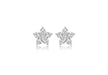 9ct White Gold Zirconia  Cluster Flower Stud Earrings