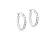 9ct White Gold Zirconia  15mm Creole Earrings