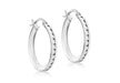 9ct White Gold 21mm Zirconia  Creole Earrings