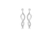 9ct White Gold Zirconia  9mm x 32mm 'Figure 8' Drop Earrings