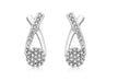 9ct White Gold 0.16ct Pave Set Diamond Crossover Stud Earrings