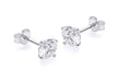 9ct White Gold Round Zirconia  6mm Stud Earrings