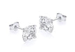 9ct White Gold Round Zirconia  8mm Stud Earrings