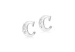 9ct White Gold Zirconia  6mm x 7mm '' Initial Stud Earrings