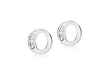 9ct White Gold Zirconia  7mm x 7mm 'O' Initial Stud Earrings