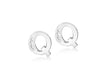 9ct White Gold Zirconia  7mm x 7mm 'Q' Initial Stud Earrings