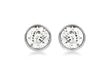 9ct White Gold Zirconia  6mm Stud Earrings