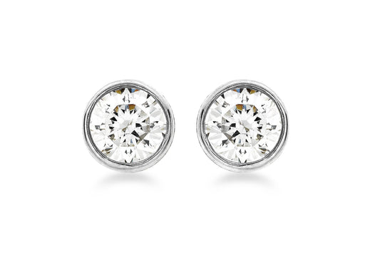 9ct White Gold Zirconia  6mm Stud Earrings