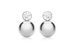 9ct White Gold 5mm Zirconia  and 9mm Ball Drop Earrings