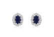 9ct White Gold 0.16t Diamond and Sapphire Cluster Stud Earrings