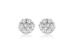 9ct White Gold 0.50ct Diamond Cluster 6mm Stud Earrings