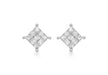 9ct White Gold 0.25t Diamond 5mm x 5mm Square Stud Earrings