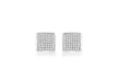 9ct White Gold 0.50ct Pave Set Diamond 8mm Square Stud Earrings