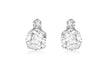 9ct White Gold 2-Stone Zirconia  6mm x 7mm Stud Earrings