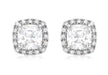 9ct White Gold Square Zirconia  9mm x 9mm ushion Stud Earrings