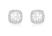 9ct White Gold ushion Zirconia  9mm x 9mm Stud Earrings