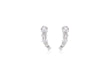 9ct White Gold Zirconia  4.5mm x 14.2mm 5-Stone Graduated Drop Earrings