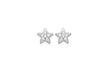 9ct White Gold Zirconia  Set Star Stud Earrings