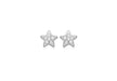 9ct White Gold CZ Set Star Stud Earrings 