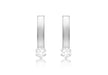 9ct White Gold Zirconia  2mm urve Bar Earrings