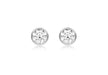 9ct White Gold Zirconia  Rubover Set 5.8mm Stud Earrings