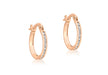 9ct Rose Gold 20mm White Stone Set Earrings