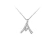 9ct White Gold 0.07ct Diamonds 'Initial A' Adjustable Necklace 