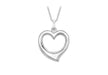 9ct White Gold 12mm x 7mm Heart Pendant