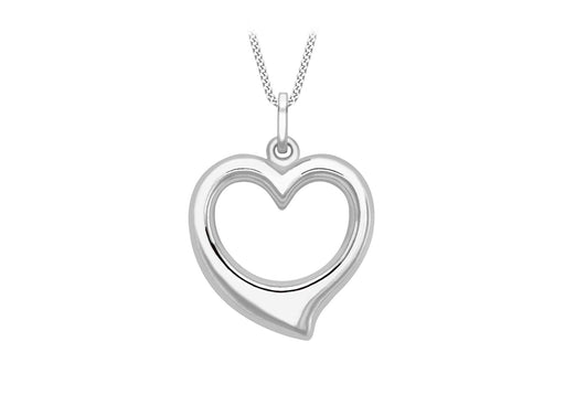 9ct White Gold Heart Pendant