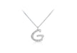 9ct White Gold and Diamonds Set 'Initial G' Necklet9