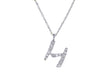 9ct White Gold 0.06t Diamond 'H' Initial Adjustable Necklace  38m/15"-41m/16"9