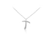 9ct White Gold 0.05ct Diamonds Set 'Initial T' Necklace