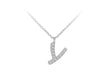 9ct White Gold 0.06ct Diamonds Set 'Initial Y' Necklace