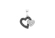 9ct White Gold 0.23t Black and White Diamond Double-Heart Pendant