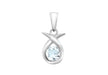 9ct White Gold Aquamarine Crossover Kiss Pendant