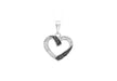 9ct White Gold 0.10ct Black and White Diamond Heart Pendant