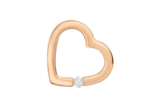 9ct Rose Gold 0.03t Diamond Open-Heart Pendant