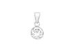 9ct White Gold 7mm Zirconia  Round Pendant