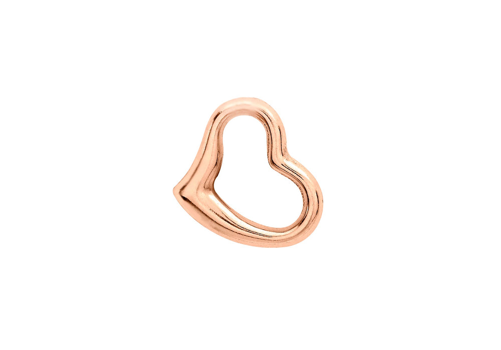 9ct Rose Gold 12mm x 10mm Heart Slider Pendant