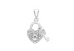 9ct White Gold Zirconia  Lok & Key Pendant