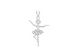 9ct White Gold Zirconia  18mm x 28mm Praning Daner Pendant