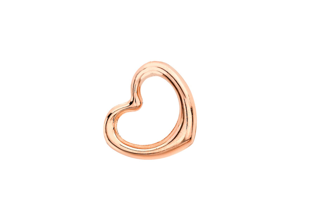 9ct Rose Gold 14mm x 12mm Heart Slider Pendant