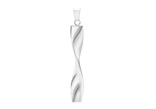 9ct White Gold Twist Drop Pendant