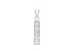 9ct White Gold Zirconia  Bar Drop Pendant