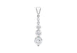 9ct White Gold Zirconia  Graduated Drop Pendant